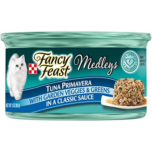 Product Cover Fancy Feast Wet Cat Food, Elegant Medleys, Tuna Primavera with Garden Veggies and Greens in a Classic Sauce, 3-Ounce Can, Pack of 24