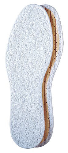 Product Cover Pedag Washable Summer Pure Cotton Terry Barefoot Insole, White, US L9/M6/EU 39, (Pack of 1)