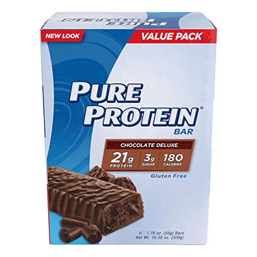 Product Cover Pure Protein Bars, High Protein, Nutritious Snacks to Support Energy, Low Sugar, Gluten Free, Chocolate Deluxe, 1.76oz, 6 Pack, 2 Pack