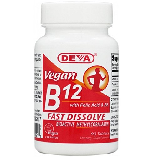 Product Cover Deva Vegan Vitamin B-12 Fast Dissolve Lozenges 90 Tablets (2 Pack)