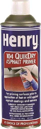 Product Cover HENRY/ MONSEY HE104Q027Quikdry 104Q Asphalt Spray Primer Quikdry Asphalt Spray Primer, Series: 104Q, 17 Oz, Aerosol Can Packing, 550 G/L Voc, Liquefied Gas, 50 - 125 Sq' Coverage, Petroleum Distillates Odor/Scent, -138 deg F Flash Pt., com