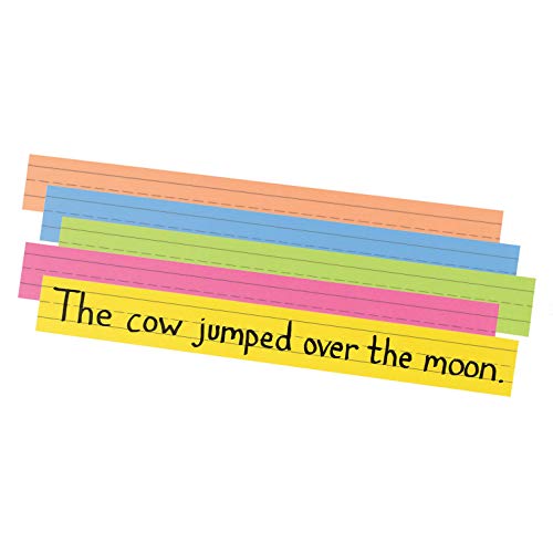Product Cover Pacon Super Bright Sentence Strips, 5 Assorted Colors, 1-1/2