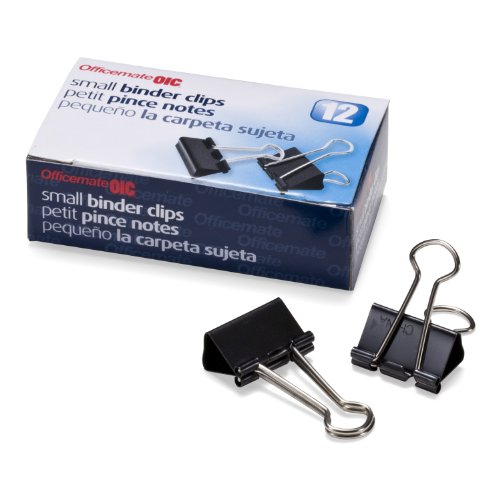 Product Cover Officemate Small Binder Clips, Black, 12 Boxes of 1 Dozen Each (144 Total) (99020)