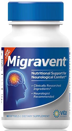 Product Cover Migraine Relief Clinics Recommend Migravent as #1 Supplement to Support Optimal Cranial Comfort & Health, w/Vitamin B2, Riboflavin, Magnesium, Coenzyme Q10, PA-Free Butterbur.