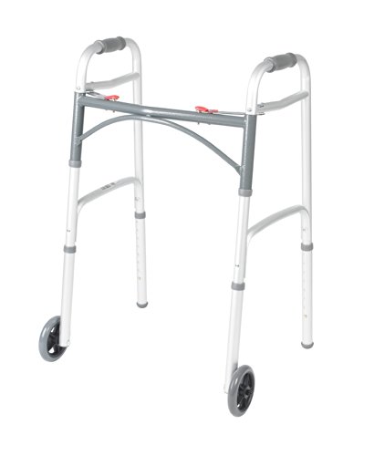 Product Cover Drive Medical Deluxe Two Button Folding Walker with 5-Inch Wheels