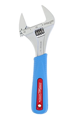 Product Cover Channellock 8WCB 8-Inch WideAzz Adjustable Wrench | 1.5-Inch Wide Jaw Opening | Precise Jaw Design Grips Tight - Even in Tight Spaces | Measurement Scales Engraved on the Tool for Easy Sizing of Diameters | CODE BLUE Comfort Grip