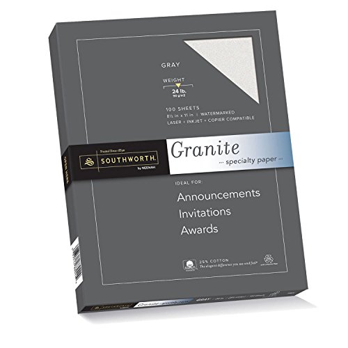 Product Cover Southworth Fine Granite Paper, 24 lb, Gray, 100 Count (P914CK/3/36)