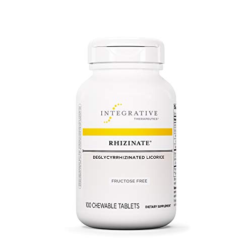 Product Cover Integrative Therapeutics - Rhizinate, Fructose Free - Deglycyrrhizinated Licorice (DGL) - Suppot Stomach and Intestinal Relief - Original Licorice Flavor - 100 Chewable Tablets