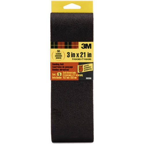 Product Cover 3M 99266NA Sanding Belt Coarse 50-Grit, 3 by 21-Inch, 5-Pack