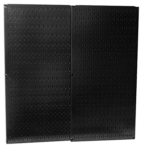 Product Cover Wall Control 30-P-3232B Black Metal Pegboard Pack