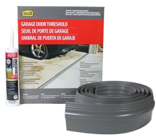 Product Cover M-D Building Products 50100 M-D Single Garage Door Threshold Kit, 10 Ft L, Vinyl, Gray, 10',