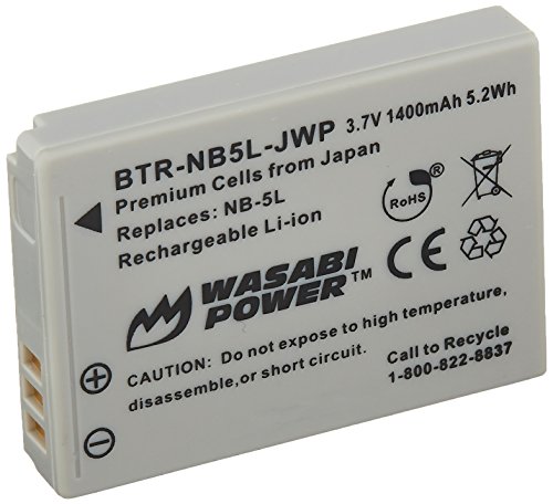Product Cover Wasabi Power Battery for Canon NB-5L and Canon PowerShot S100 S110 SD700 IS SD790 IS SD800 IS SD850 IS SD870 IS SD880 IS SD890 IS SD900 IS SD950 IS SD970 IS SD990 IS SX200 IS SX210 IS SX220 IS SX230 HS