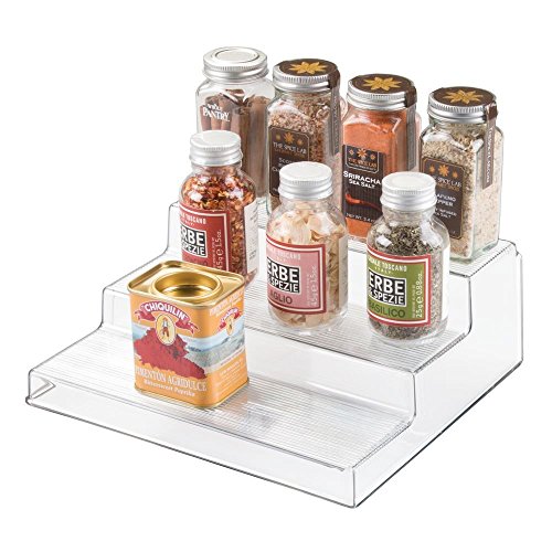 Product Cover iDesign Linus Linus Plastic 3-Tier Spice Rack, Stadium Organizer Rack for Kitchen Pantry, Cabinet, Countertops, Bathroom, Desk, Clear