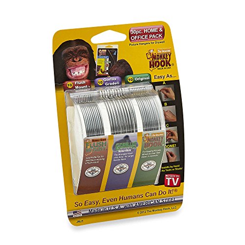 Product Cover Monkey Hooks Picture Hangers Home and Office Pack, Gorilla Hook, Drywall Hooks for Hanging Pictures, Wall Hooks, Picture Hangers, Picture Hanging Kit, 30 Pc Set