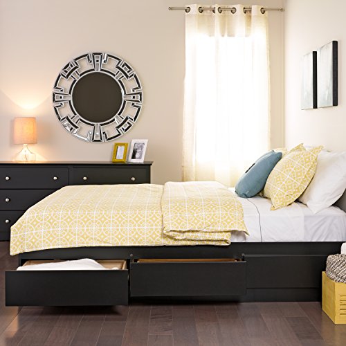 Product Cover Prepac -3K Queen Sonoma Platform Storage Bed with 6 Drawers, Black