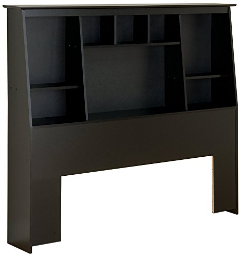 Product Cover Prepac Tall Slant-Back Bookcase Headboard, Black, Full/Queen