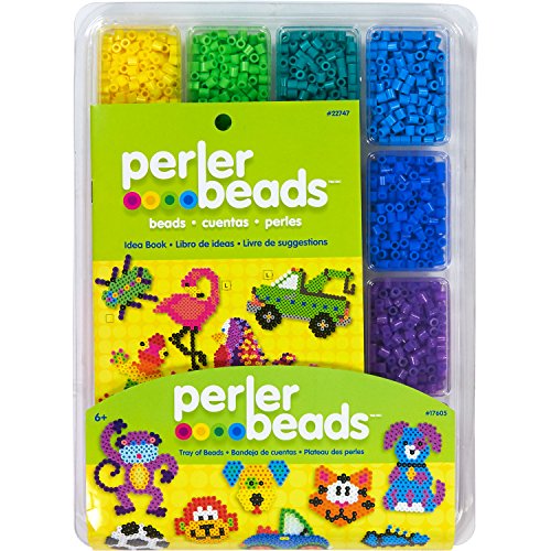 Product Cover Perler Beads Assorted Fuse Beads Tray for Kids Crafts with Perler Bead Pattern Book, 4001 pcs
