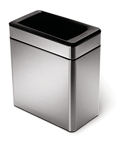 Product Cover simplehuman 10 Liter / 2.6 Gallon Profile Open Trash Can, Brushed Stainless Steel