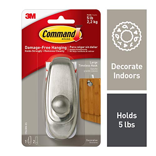 Product Cover Command Silver Hook, Holds 5 lbs, Indoor Use (17063BN-ES)
