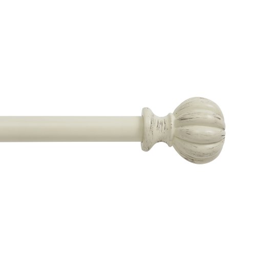 Product Cover Kenney Rachel Standard Decorative Window Curtain Rod, 48 to 86-Inch, Antique White