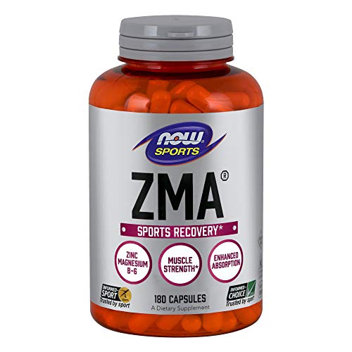 Product Cover NOW Sports Nutrition, ZMA (Zinc, Magnesium and Vitamin B-6), 180 Capsules