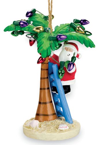 Product Cover Cape Shore Coastal Santa Decorating Tropical Island Palm Tree Christmas Ornament