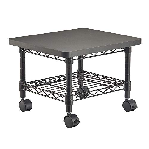 Product Cover Safco Products Under Desk Printer/Fax Stand , Black Powder Coat Finish, Swivel Wheels for Mobility