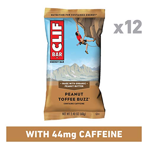 Product Cover CLIF BAR - Energy Bars - Peanut Toffee Buzz - 44mg Caffeine (2.4 Ounce Protein Bars, 12 Count)
