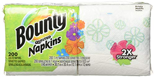 Product Cover Bounty Quilted Napkins Assorted White & Prints, 200 ct