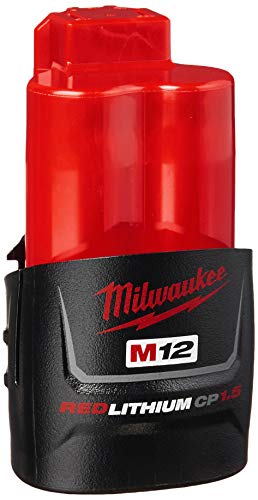 Product Cover Milwaukee 48-11-2401 Genuine OEM M12 REDLITHIUM 12 Volt 1.5 Amp Compact Lithium Ion Battery with Overload Protection for Cordless Power Tools