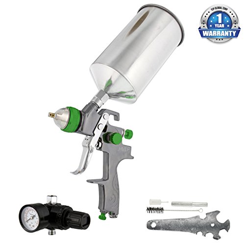 Product Cover TCP Global Brand Professional New 2.5mm Hvlp Spray Gun-auto Paint Primer-Metal Flake with Air Regulator