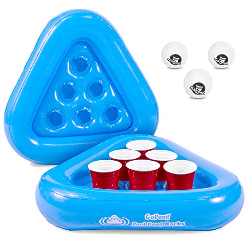 Product Cover GoPong Pool Pong Rack Floating Beer Pong Set, Includes 2 Rafts and 3 Pong Balls