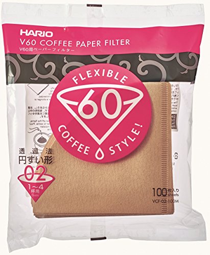 Product Cover Hario V60 Paper Coffee Filters, Size 02, Natural, Tabbed