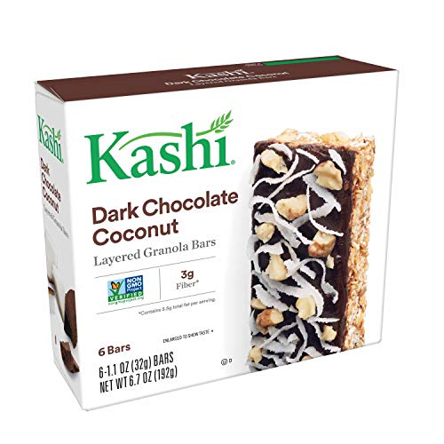 Product Cover Kashi Layered Granola Bars - Dark Chocolate Coconut - Vegetarian, Kosher Dairy, Non-GMO Project Verified, 6.7 Oz, Box of 6 (Pack of 8 Boxes)