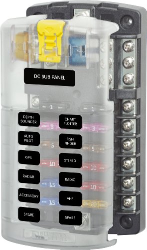 Product Cover Blue Sea Systems ST Blade Fuse Block - 12 Circuits with Negative Bus & Cover