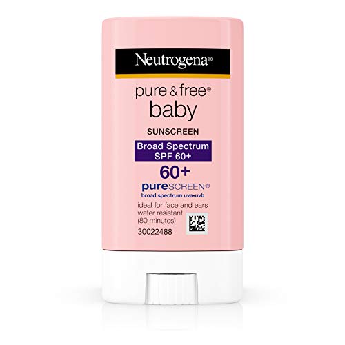 Product Cover Neutrogena Pure & Free Baby Mineral Sunscreen Stick with Broad Spectrum SPF 60 & Zinc Oxide, Water-Resistant, Hypoallergenic, Oil- & PABA-Free Baby Sunscreen, 0.47 oz