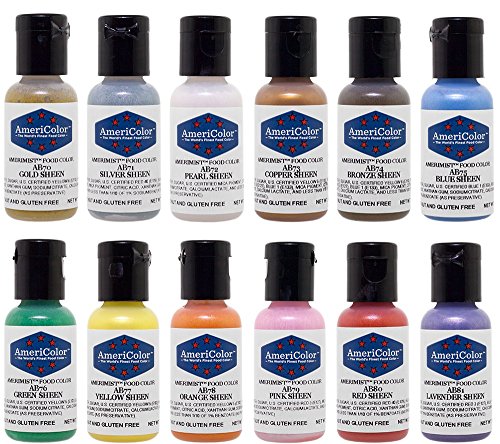 Product Cover Americolor 12 Color SHEEN - PEARLESCENT Airbrush Color Kit  7.8 oz.  Ounce (0.65 Oz each bottle)