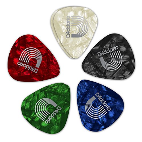 Product Cover D'Addario Assorted Pearl Celluloid Guitar Picks, 10 Pack, Medium