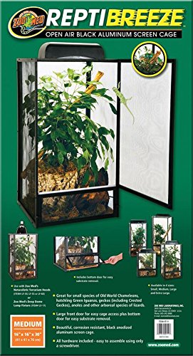 Product Cover Zoo Med ReptiBreeze Open Air Screen Cage, Medium, 16 x 16 x 30-inches