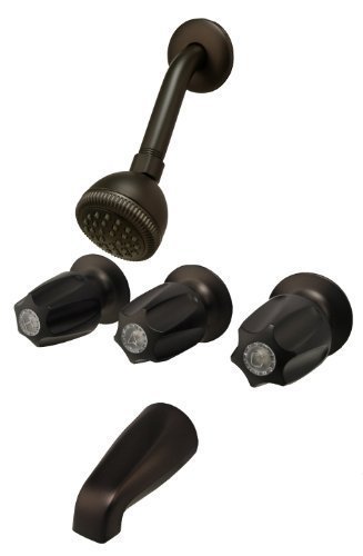 Product Cover Trim Kit for 3-handle Shower Valve, Fit Price Pfister Compression Stem Shower, Oil Rubbed Bronze Finish -By Plumb USA