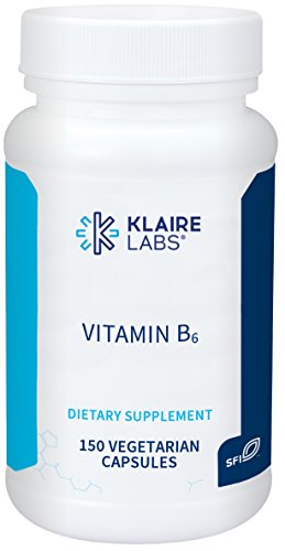 Product Cover Klaire Labs Vitamin B6-250 Milligrams Hypoallergenic High Potency Pyridoxine HCl for Immune & Nervous System Support, Assists B12 Absorption (150 Vegetarian Capsules)