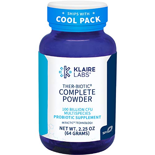 Product Cover Klaire Labs Ther-Biotic Complete Probiotic Powder - 100 Billion High CFU Blend, The Original Hypoallergenic Probiotic for Men & Women, Dairy-Free (60 Servings / 64g)