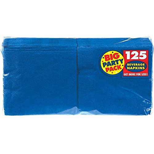 Product Cover Amscan Bright Royal Blue Beverage Napkins Big Party Pack, 125 Ct.