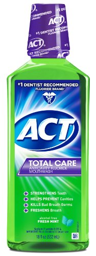Product Cover ACT Total Care Rinse Mouthwash Fresh Mint 18 Fl Oz (Pack of 1) Anticavity Fluoride Mouthwash Helps Support Tooth Strength and Oral Health to Help Prevent Tooth Decay and Cavities