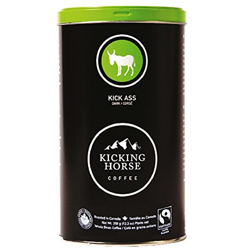 Product Cover Kicking Horse Whole Bean Coffee, Kick Ass Dark Roast, 12.3-Ounce Tins (Pack of 2)