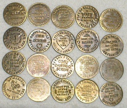 Product Cover Set of 20 Reproduction Old West Brothel Tokens