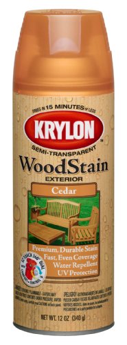 Product Cover Krylon K03601000 Exterior Semi-Transparent Wood Stain, Cedar, 12 Ounce