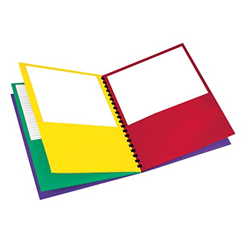 Product Cover Oxford 8-Pocket Paper Folder, Letter Size, 200-Sheet Capacity, Multicolor, Red, Green, Yellow, Purple (99656)