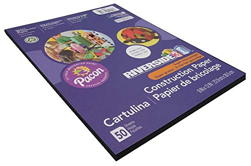 Product Cover Riverside 3D Construction Paper, 9 x 12 Inches, Black, Pack of 50