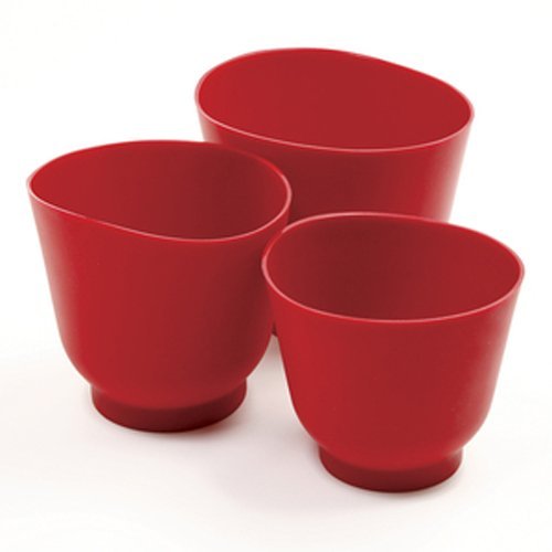 Product Cover Norpro 1019R 3 Piece Silicone Bowl Set, Red